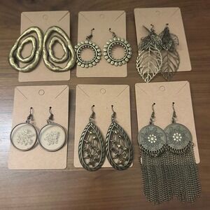 Paparazzi Jewelry Set of 6‎ Dangling Earrings NWOT Display pieces - Never used